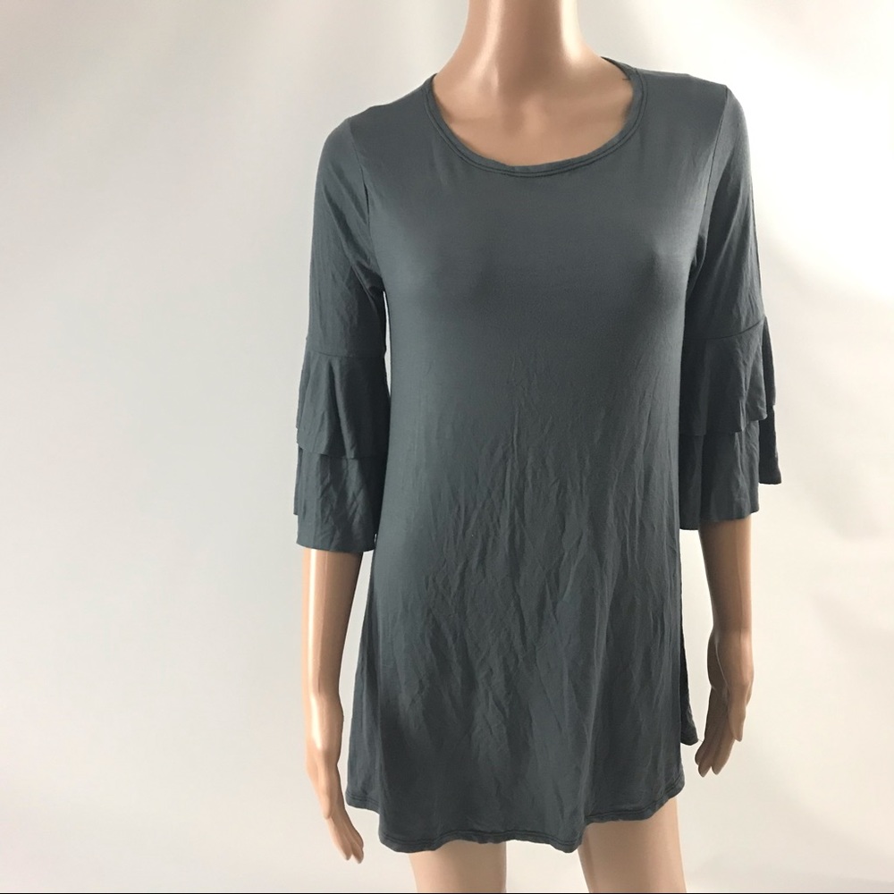 Bella Flore Women’s Size S Tunic Top Gray Bell